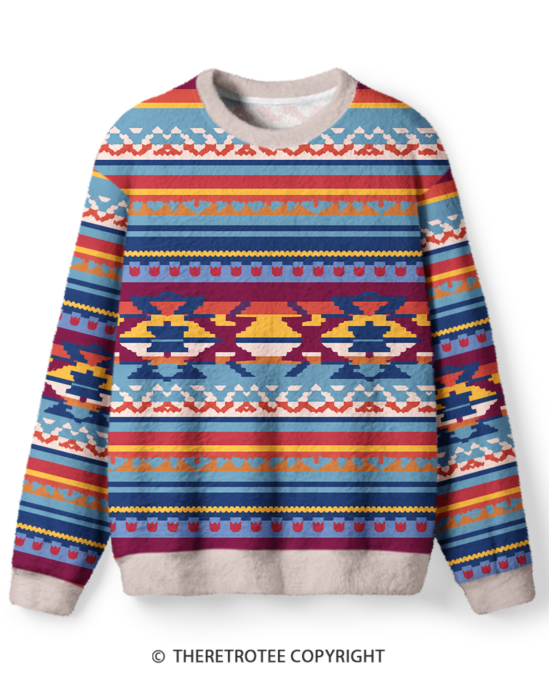 TheRetroTee Desert Geo Fair Isle Sweater