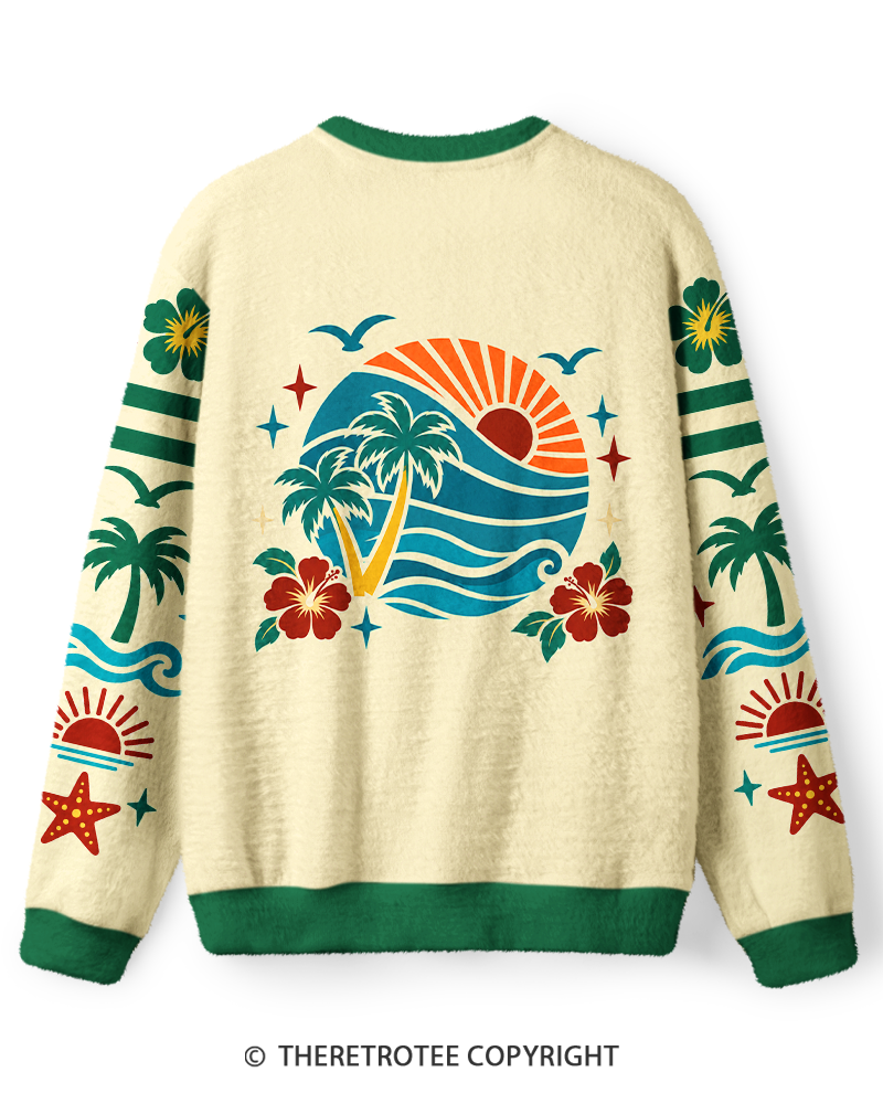 TheRetroTee Retro Tropical Paradise Sweater