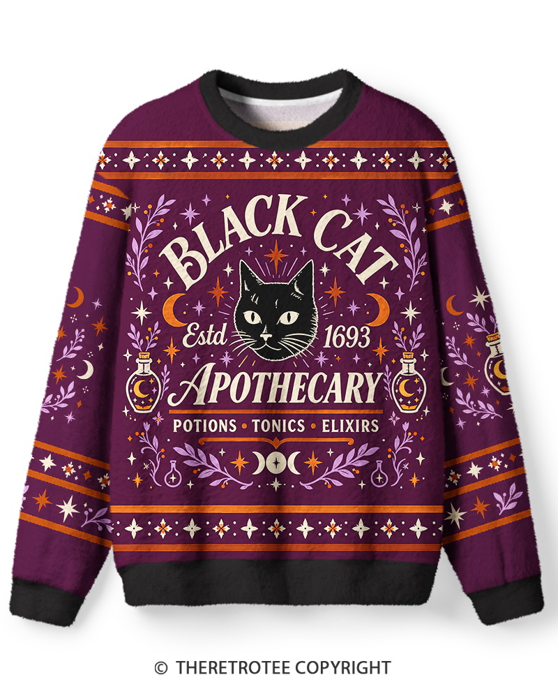 TheRetroTee Mystic Black Cat Apothecary Sweate