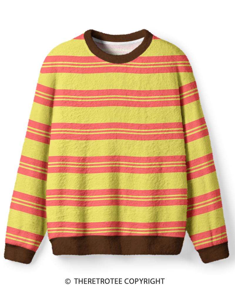 TheRetroTee Vintage 1970s Golden Meadow Stripe Sweater
