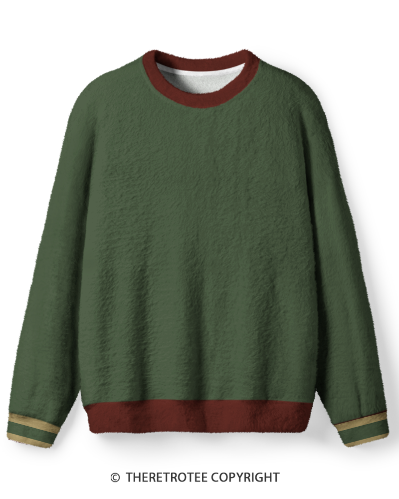 TheRetroTee Vintage 1970s Forest Green Rust Sweater