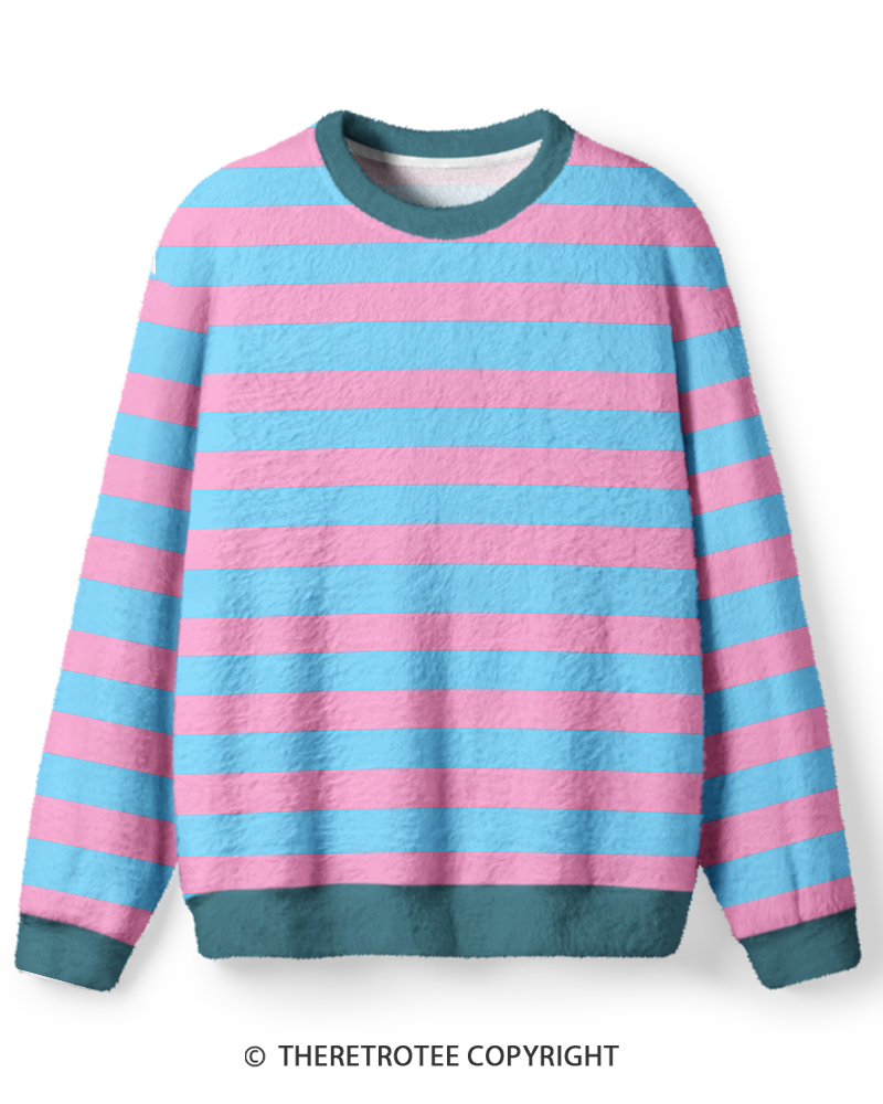TheRetroTee Vintage 1980s Cotton Candy Stripe Sweater