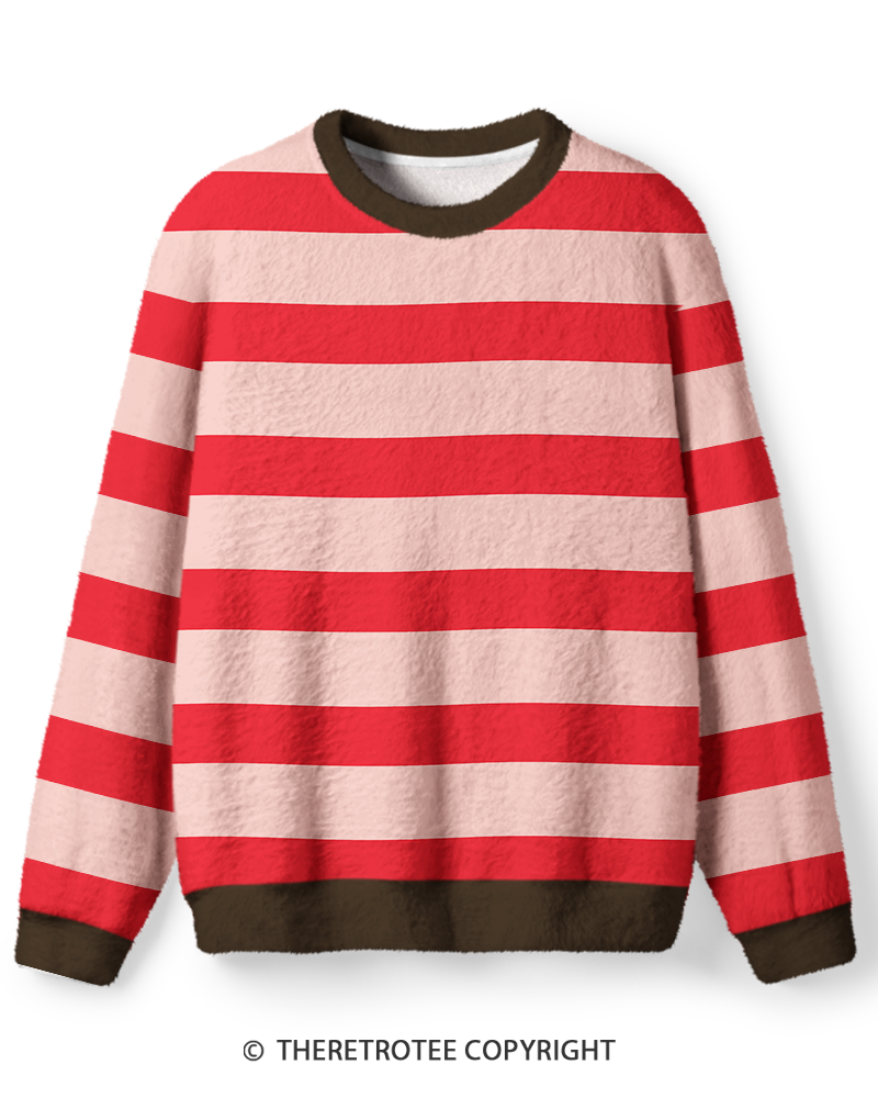 TheRetroTee Vintage 1970s Blush Rose Stripe Sweater