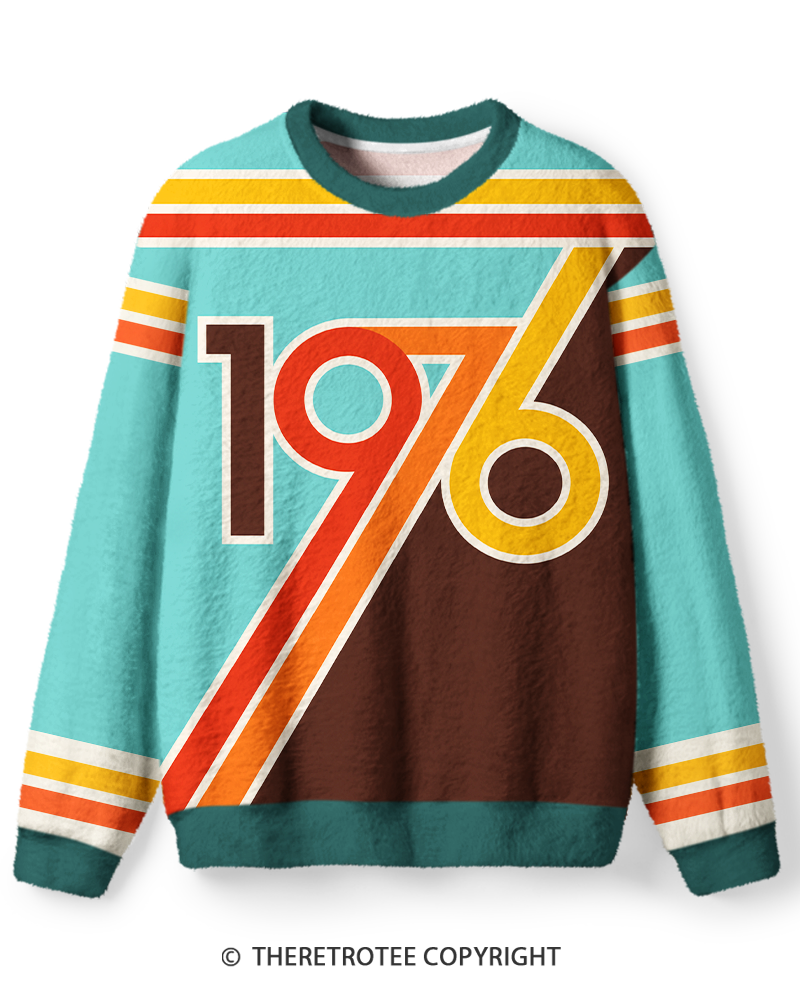 TheRetroTee Vintage 1976 Retro Sport Graphic Sweater