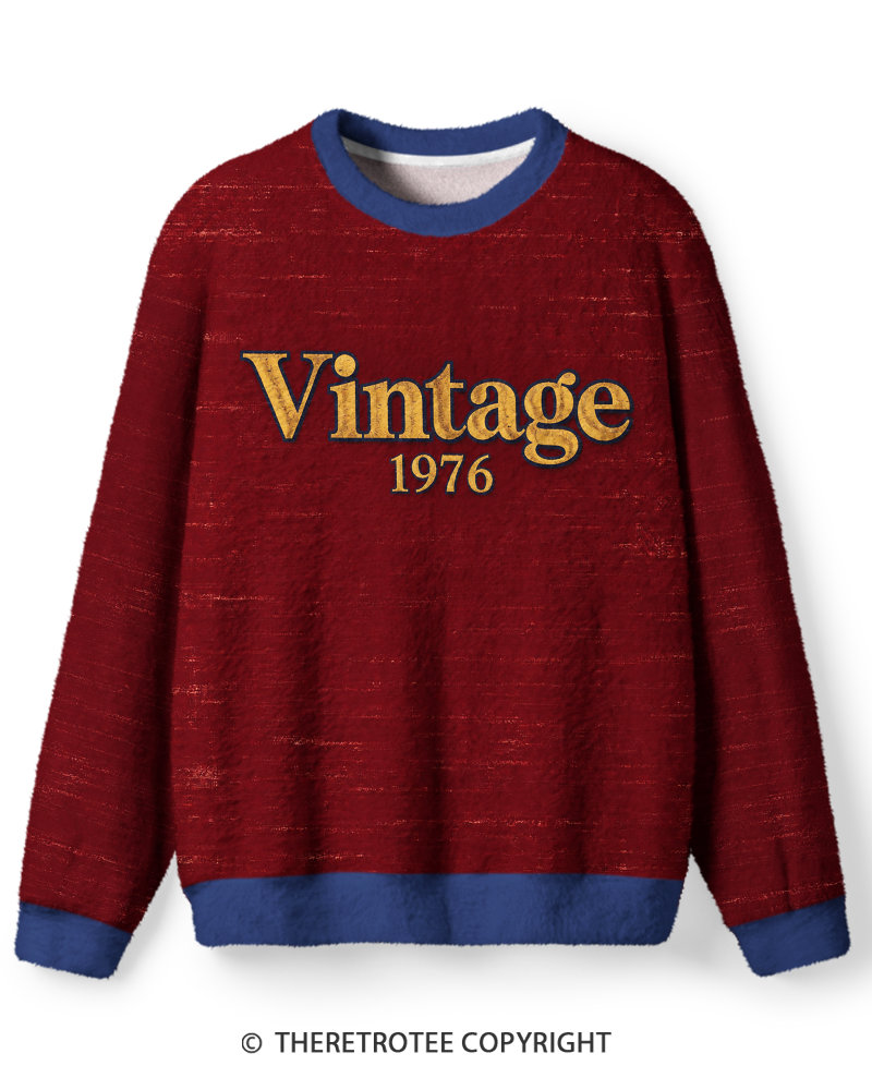 TheRetroTee Vintage 1976 Burgundy Royal Heritage Sweater