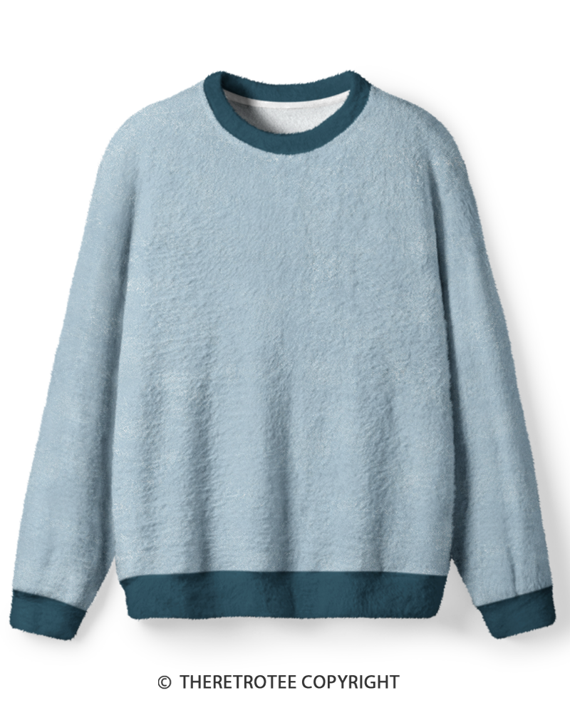 TheRetroTee Vintage Screen-Inspired Powder Blue Classic Sweater