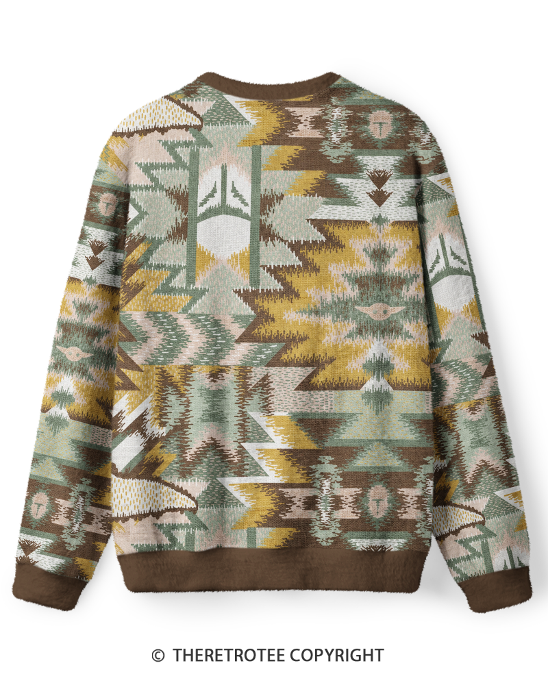 TheRetroTee Vintage 1970s Desert Southwest Tapestry Screen-Inspired Sweater