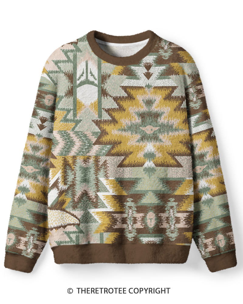 TheRetroTee Vintage 1970s Desert Southwest Tapestry Screen-Inspired Sweater