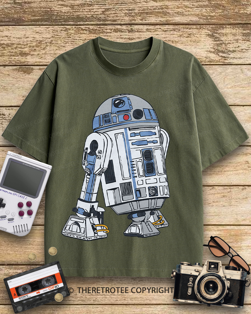 TheRetroTee R2-D2 Character 1970s Cotton T-Shirt