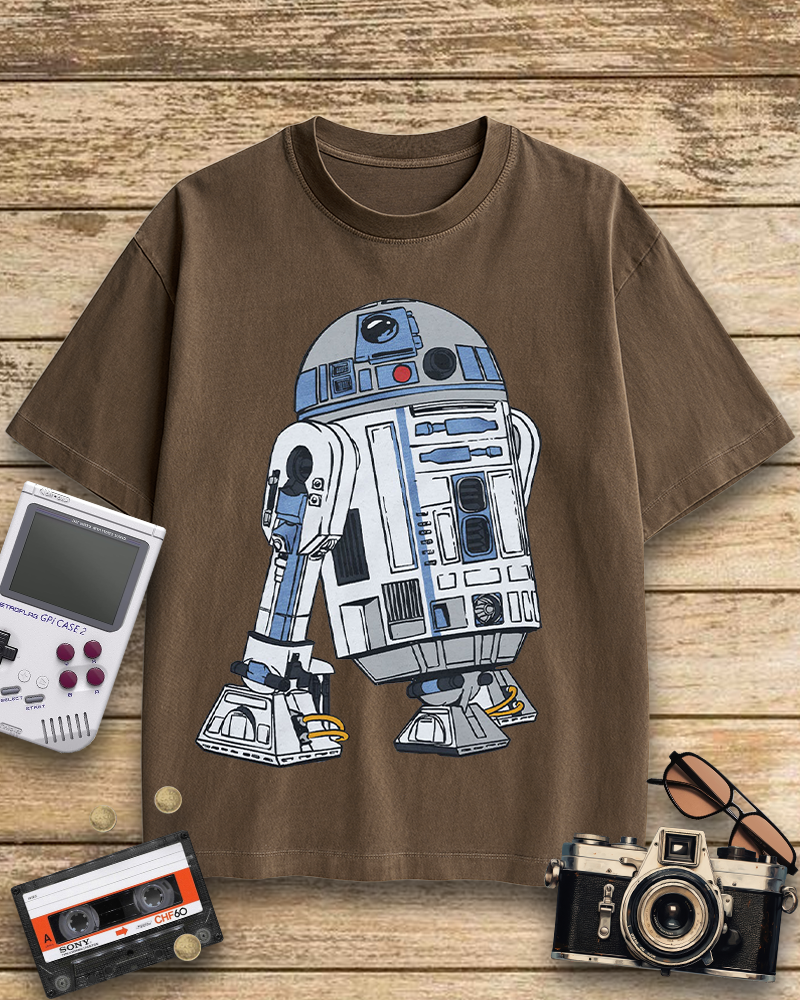 TheRetroTee R2-D2 Character 1970s Cotton T-Shirt
