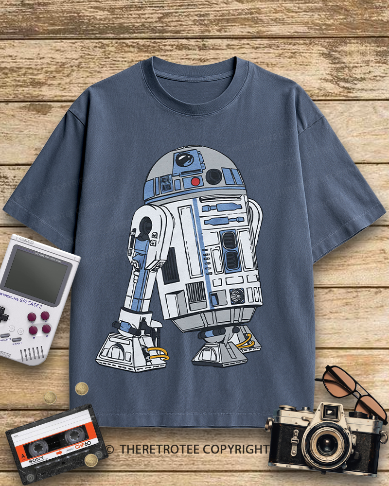 TheRetroTee R2-D2 Character 1970s Cotton T-Shirt