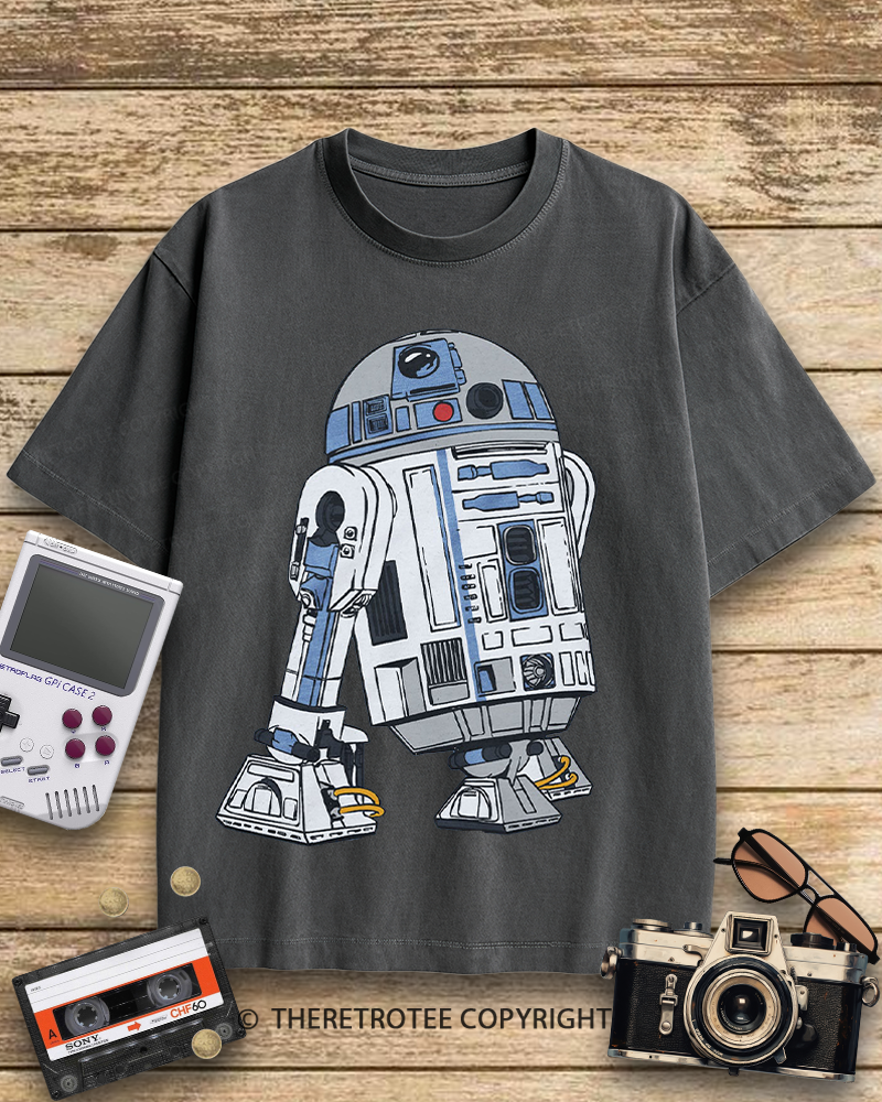 TheRetroTee R2-D2 Character 1970s Cotton T-Shirt