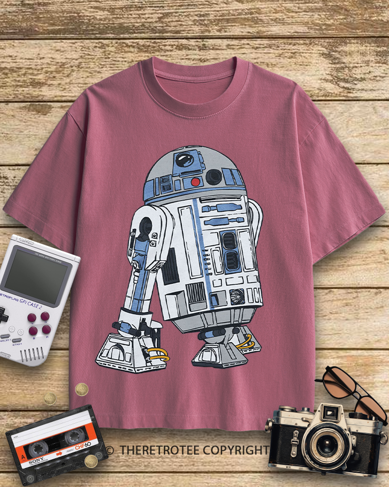 TheRetroTee R2-D2 Character 1970s Cotton T-Shirt