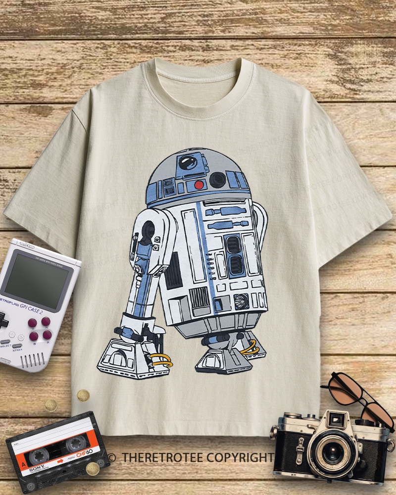 TheRetroTee R2-D2 Character 1970s Cotton T-Shirt