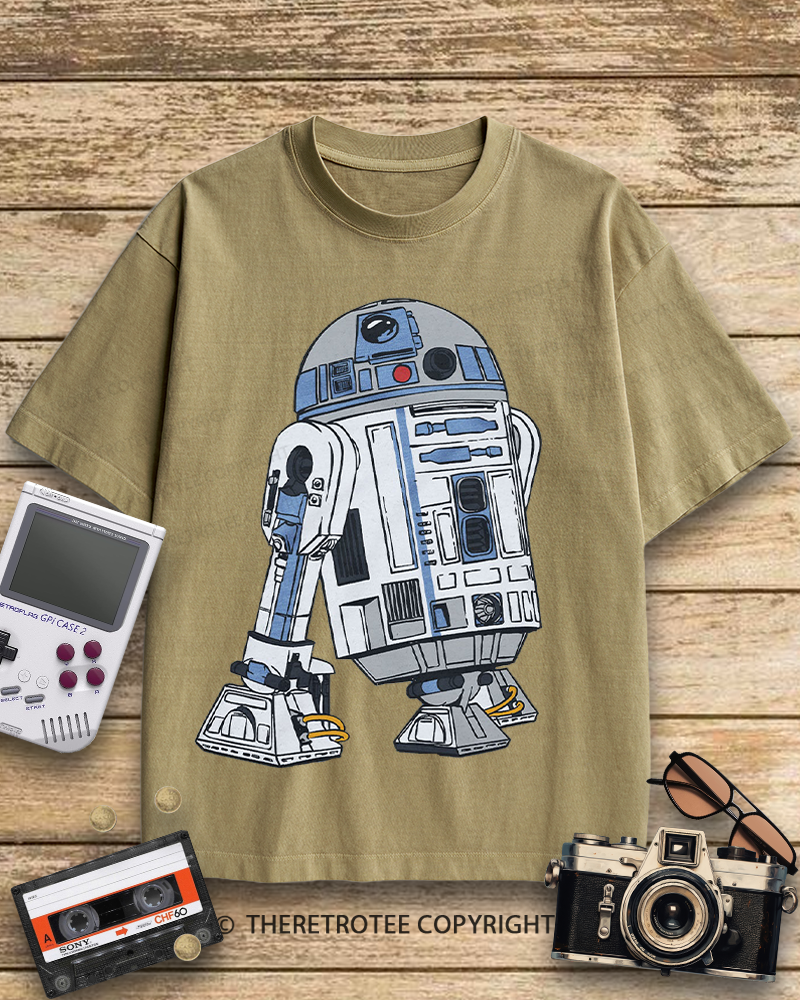 TheRetroTee R2-D2 Character 1970s Cotton T-Shirt