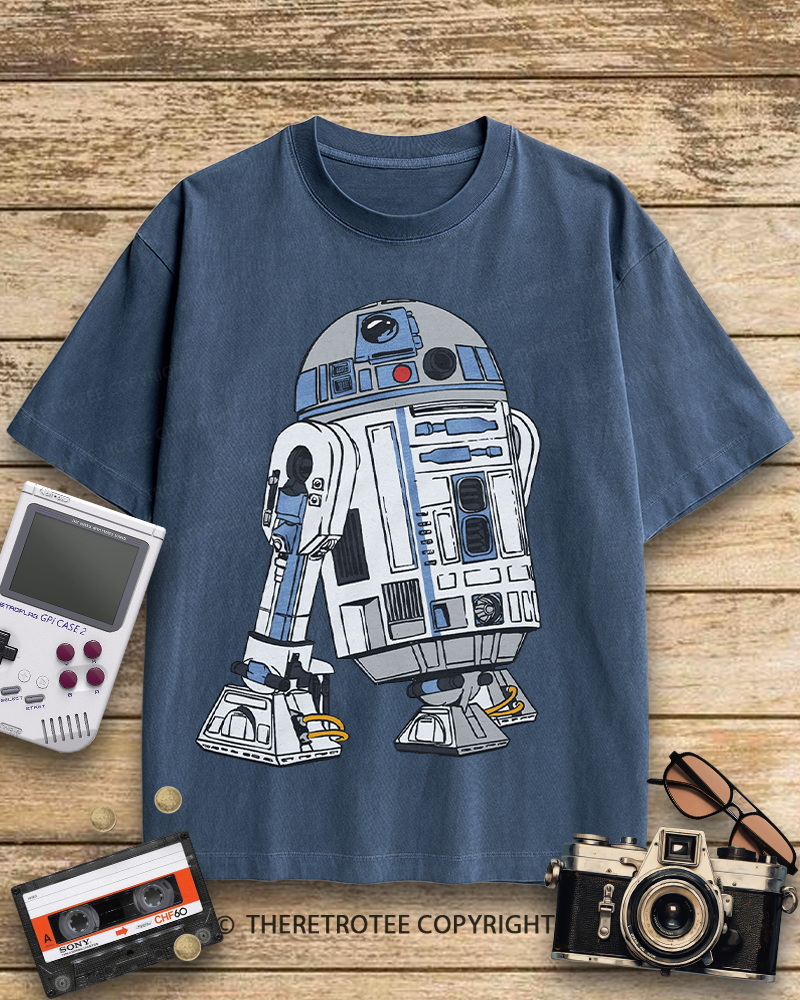 TheRetroTee R2-D2 Character 1970s Cotton T-Shirt
