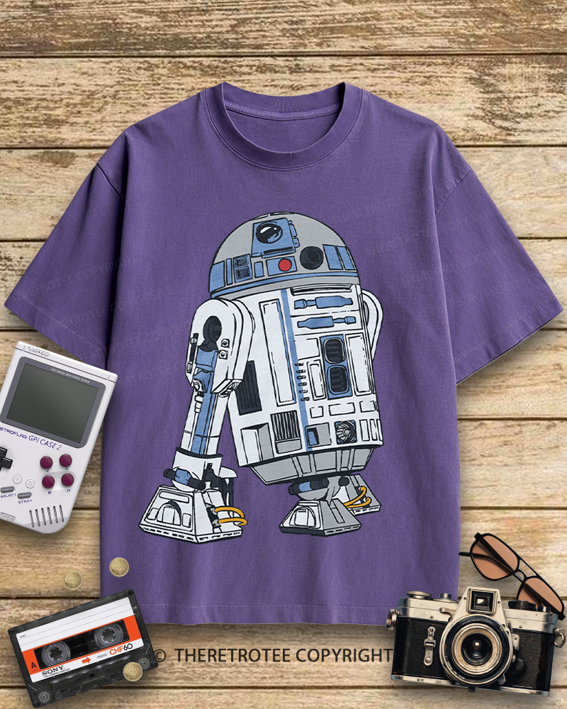 TheRetroTee R2-D2 Character 1970s Cotton T-Shirt