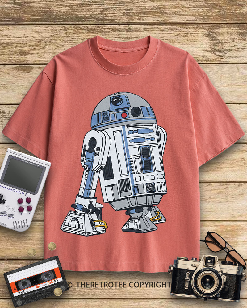 TheRetroTee R2-D2 Character 1970s Cotton T-Shirt