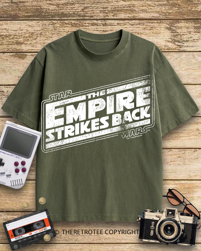 TheRetroTee The Empire Strikes Back Logo 1980s Cotton T-Shirt