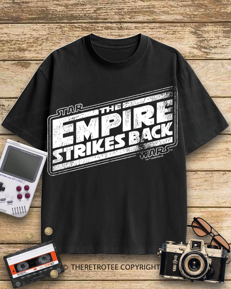 TheRetroTee The Empire Strikes Back Logo 1980s Cotton T-Shirt