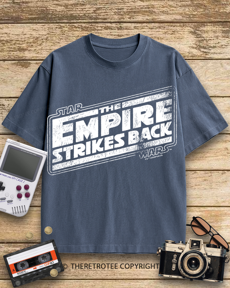 TheRetroTee The Empire Strikes Back Logo 1980s Cotton T-Shirt