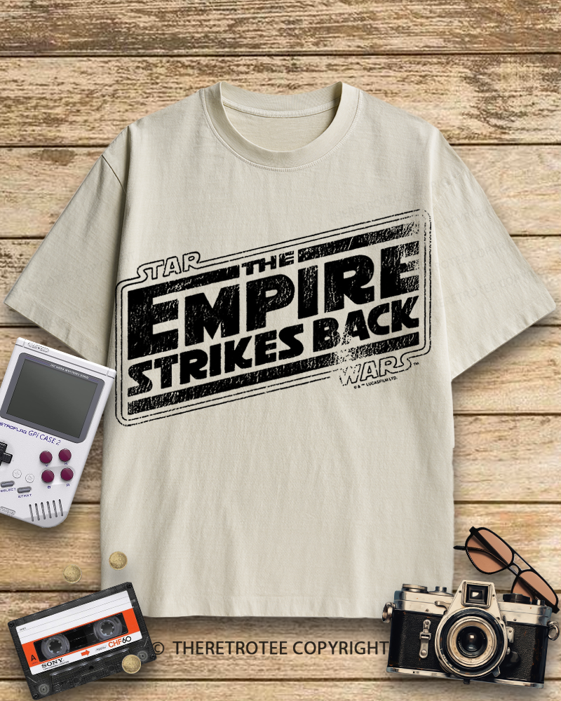 TheRetroTee The Empire Strikes Back Logo 1980s Cotton T-Shirt