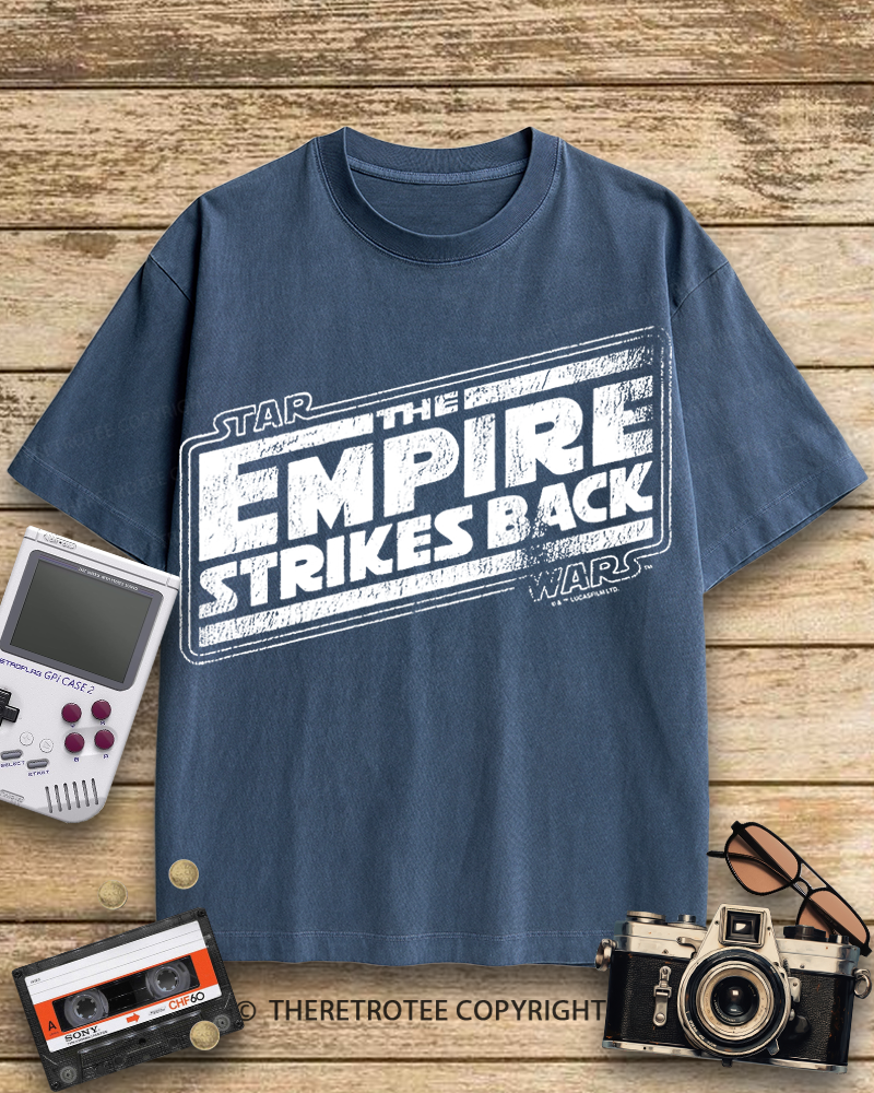 TheRetroTee The Empire Strikes Back Logo 1980s Cotton T-Shirt