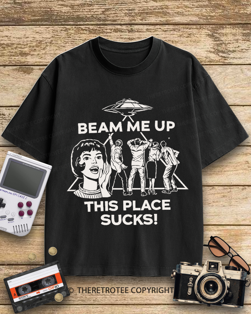 TheRetroTee Beam Me Up 1960s Cotton T-Shirt