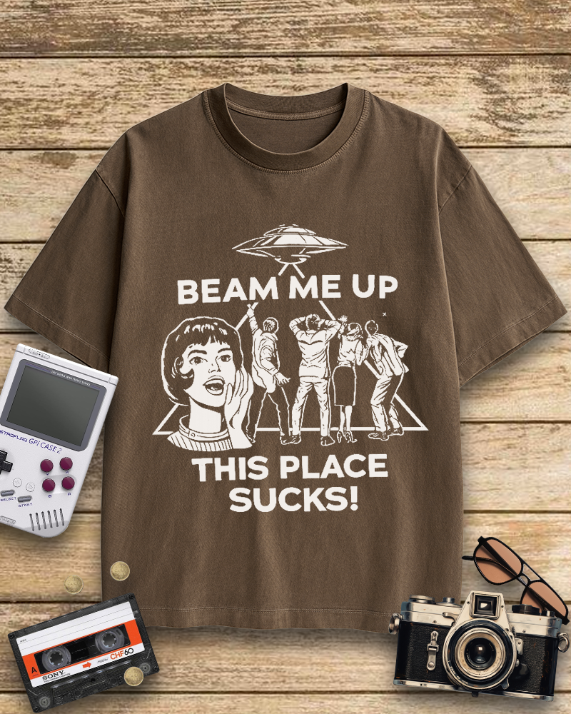 TheRetroTee Beam Me Up 1960s Cotton T-Shirt