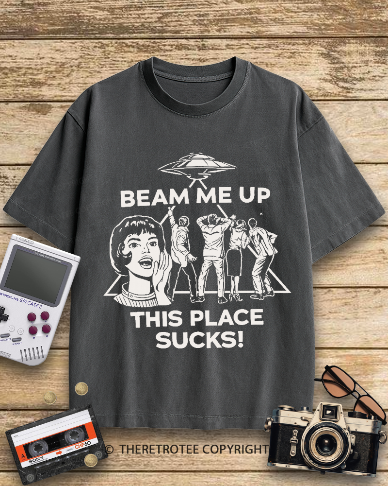 TheRetroTee Beam Me Up 1960s Cotton T-Shirt