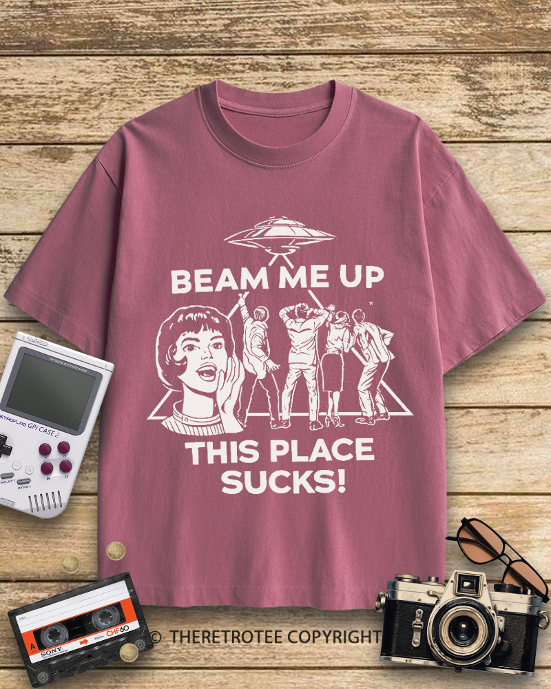 TheRetroTee Beam Me Up 1960s Cotton T-Shirt