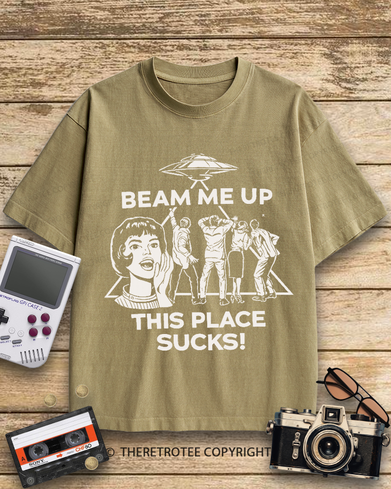 TheRetroTee Beam Me Up 1960s Cotton T-Shirt