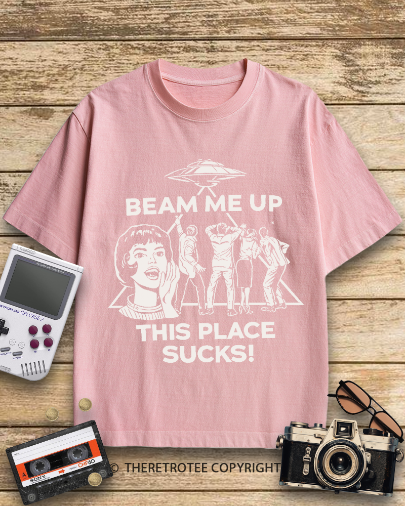 TheRetroTee Beam Me Up 1960s Cotton T-Shirt