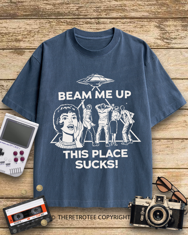 TheRetroTee Beam Me Up 1960s Cotton T-Shirt
