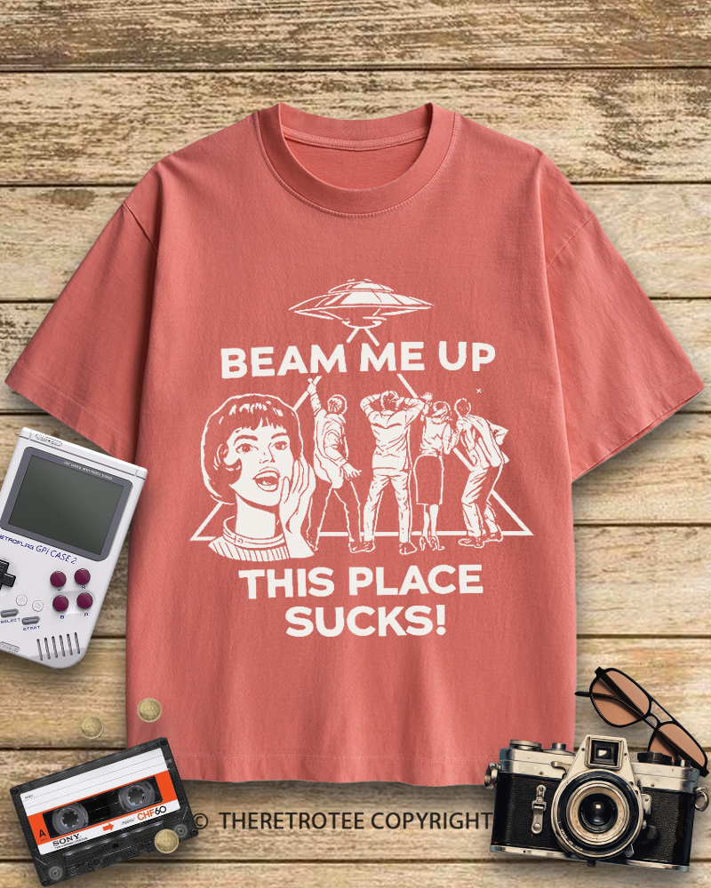 TheRetroTee Beam Me Up 1960s Cotton T-Shirt