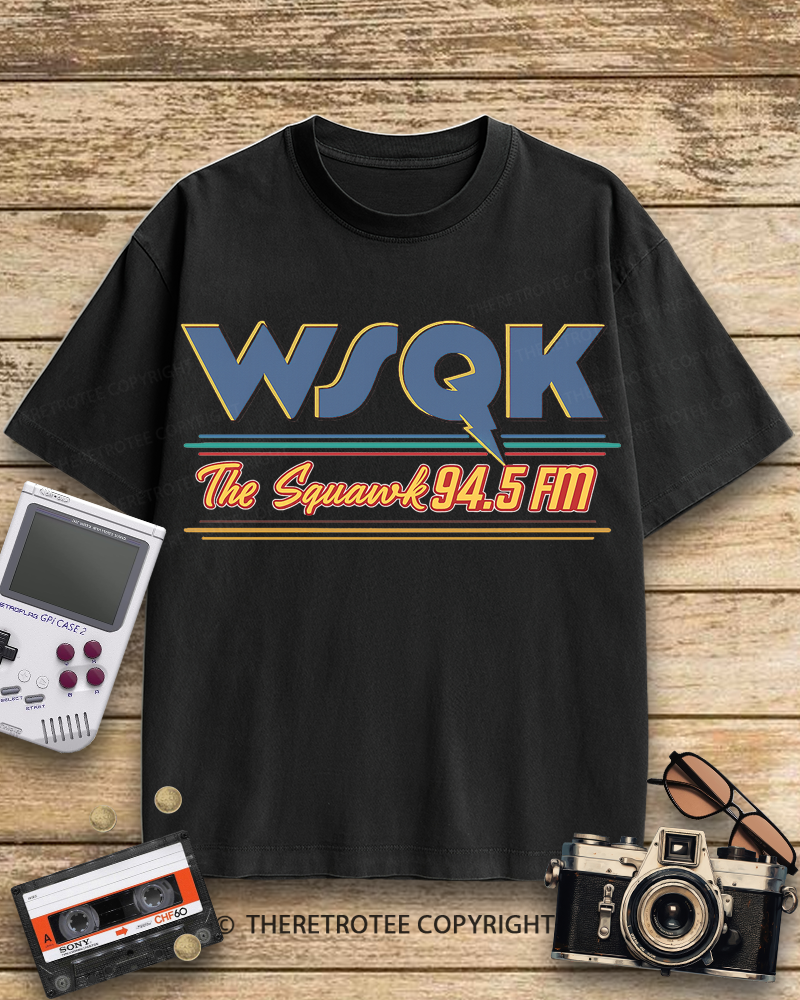 TheRetroTee WSQK Logo 1980s Cotton T-Shirt