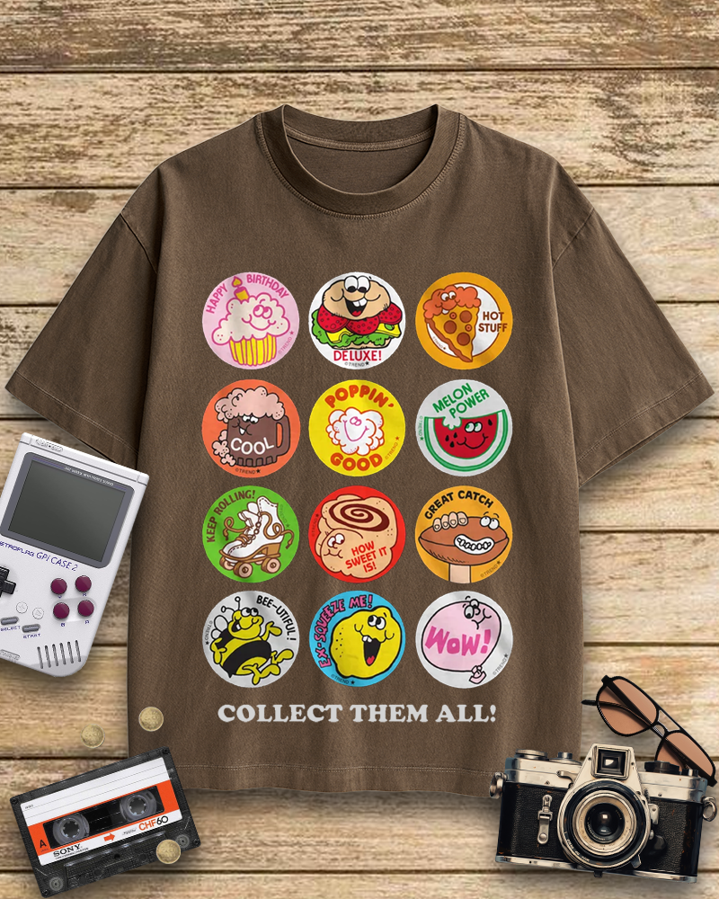 TheRetroTee Collect Them All 1980s Cotton T-Shirt
