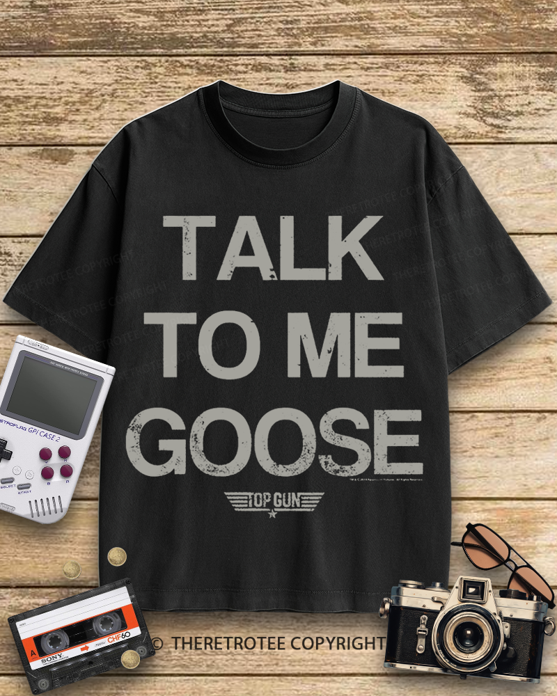 TheRetroTee Talk To Me Goose 1980s Cotton T-Shirt
