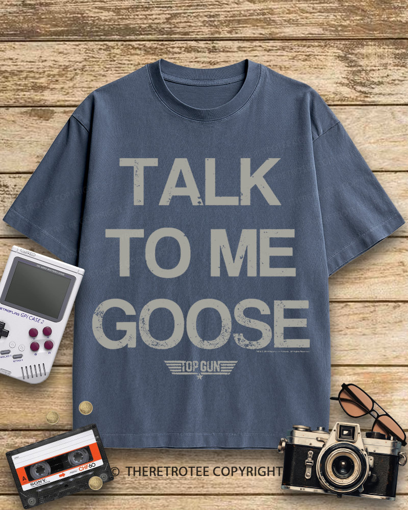 TheRetroTee Talk To Me Goose 1980s Cotton T-Shirt