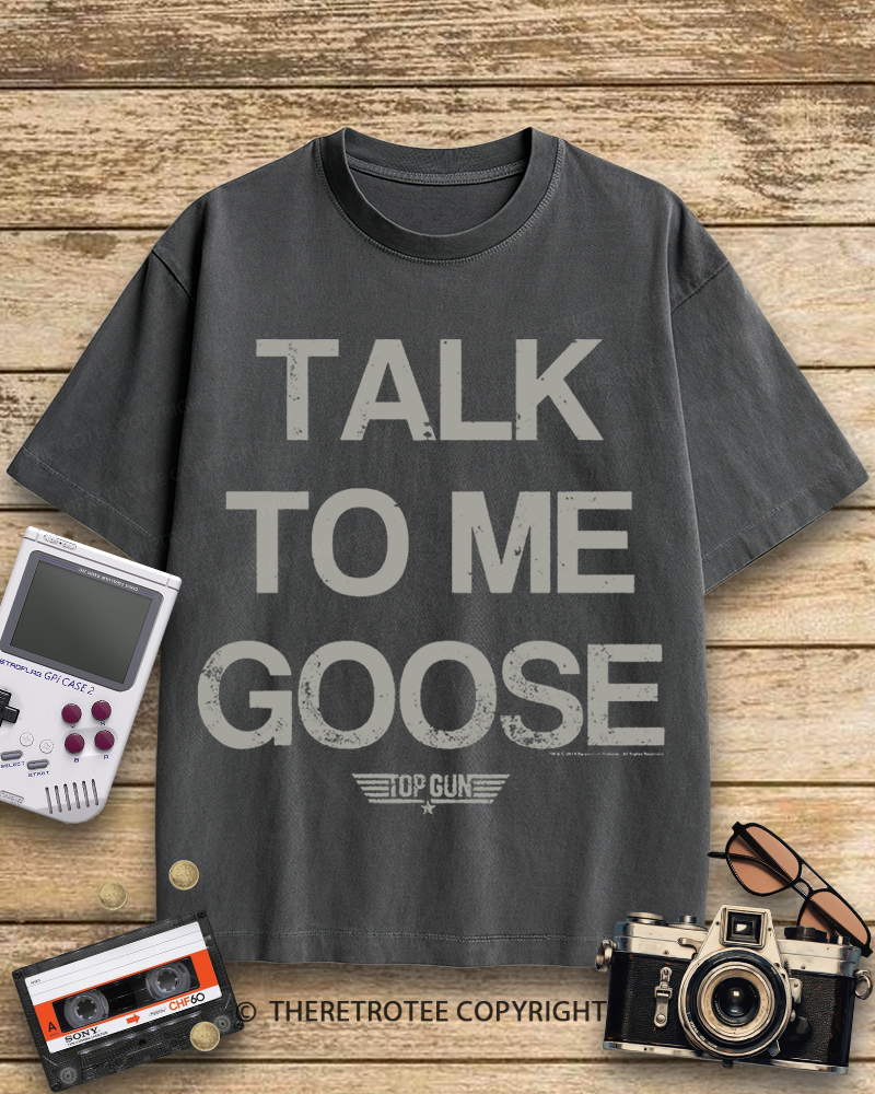 TheRetroTee Talk To Me Goose 1980s Cotton T-Shirt