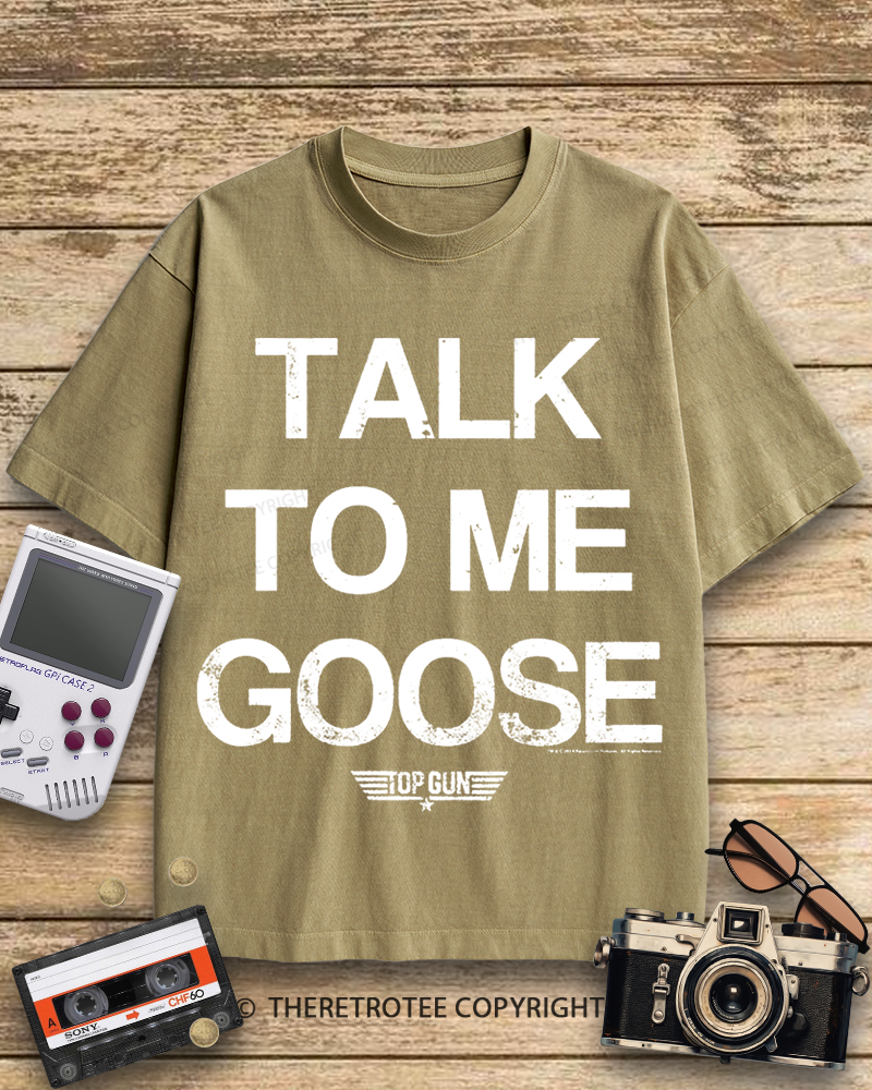 TheRetroTee Talk To Me Goose 1980s Cotton T-Shirt