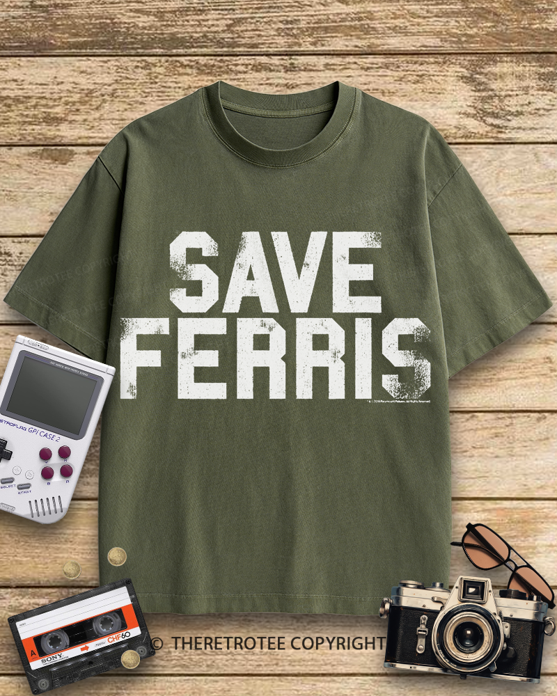 TheRetroTee Save Ferris 1980s Cotton T-Shirt