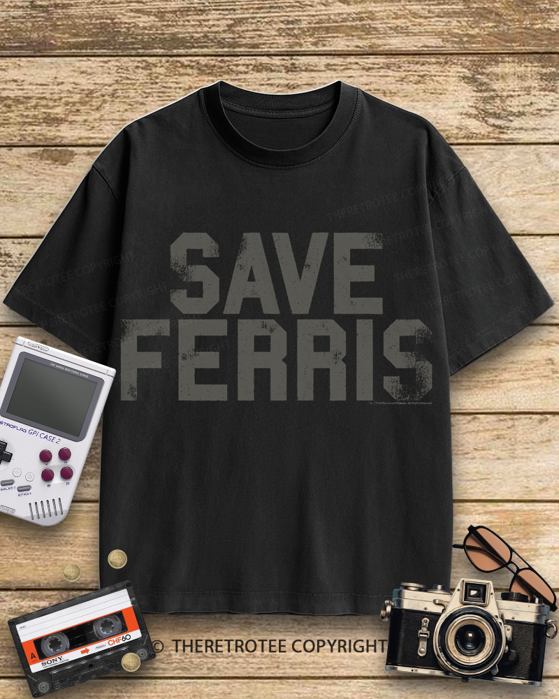 TheRetroTee Save Ferris 1980s Cotton T-Shirt