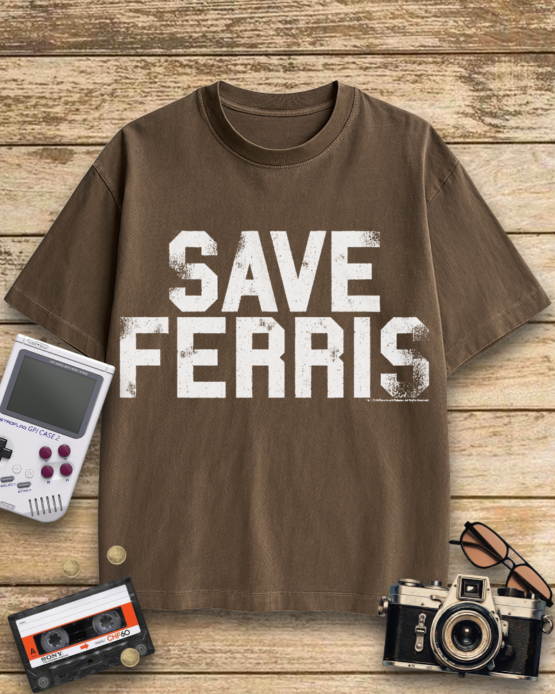 TheRetroTee Save Ferris 1980s Cotton T-Shirt