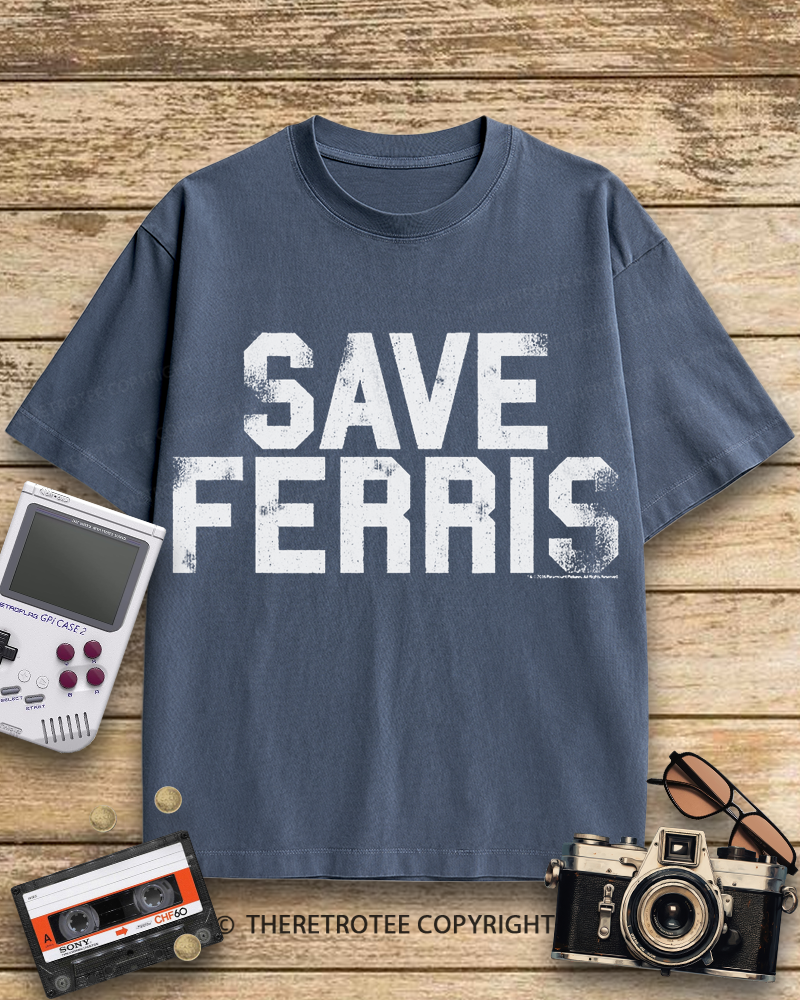 TheRetroTee Save Ferris 1980s Cotton T-Shirt