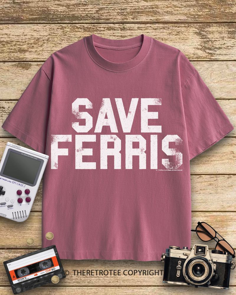 TheRetroTee Save Ferris 1980s Cotton T-Shirt