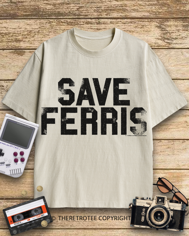 TheRetroTee Save Ferris 1980s Cotton T-Shirt