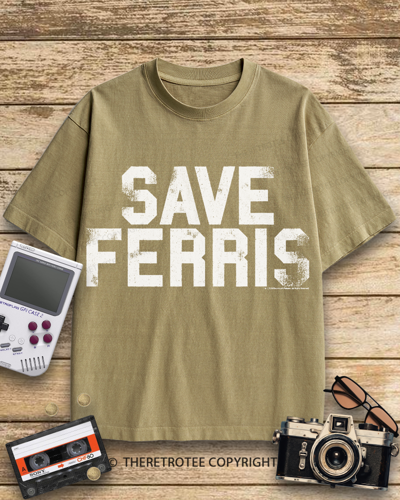 TheRetroTee Save Ferris 1980s Cotton T-Shirt