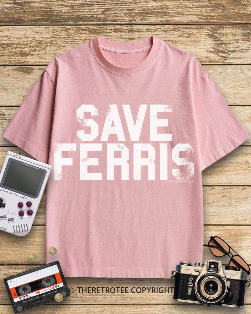 TheRetroTee Save Ferris 1980s Cotton T-Shirt