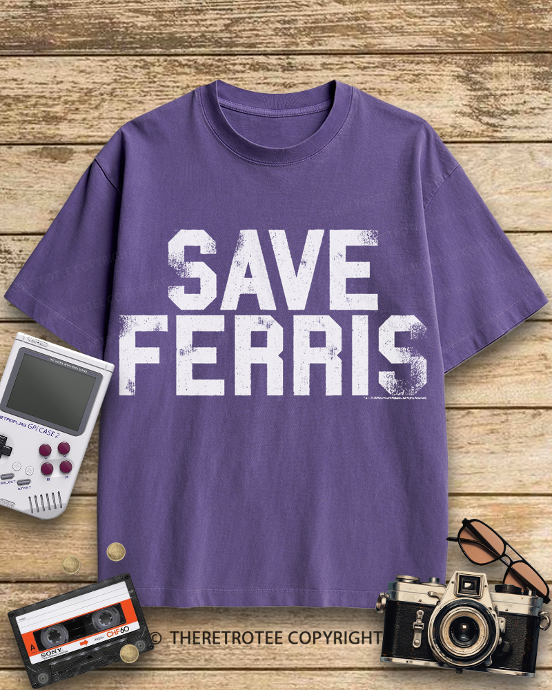 TheRetroTee Save Ferris 1980s Cotton T-Shirt